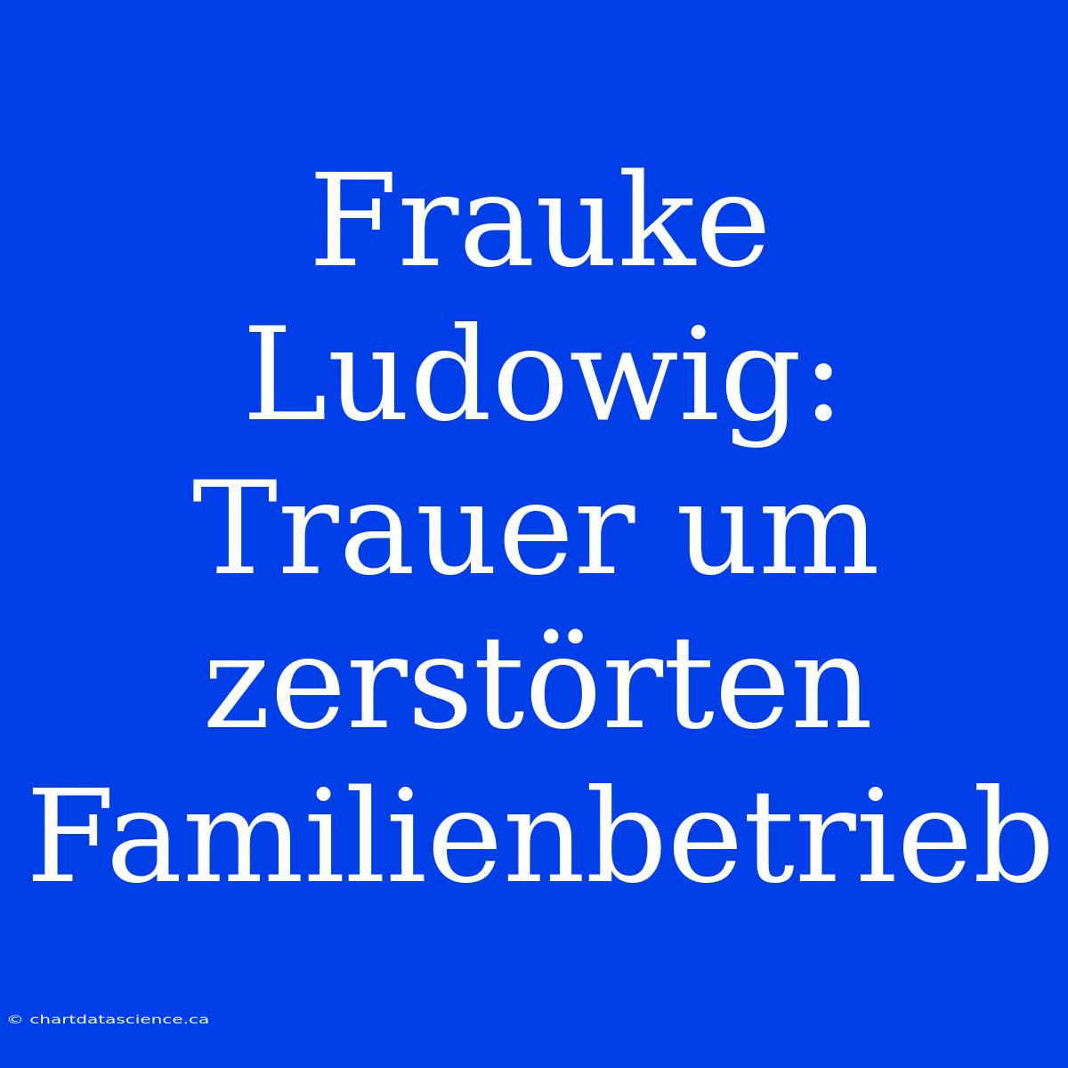 Frauke Ludowig: Trauer Um Zerstörten Familienbetrieb