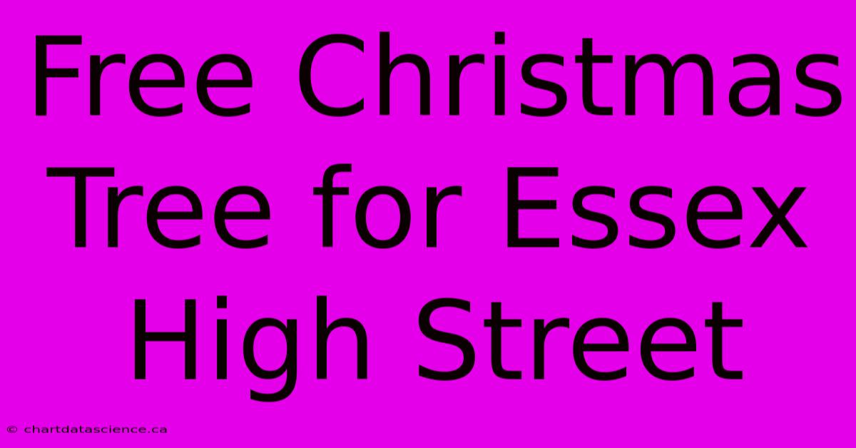 Free Christmas Tree For Essex High Street