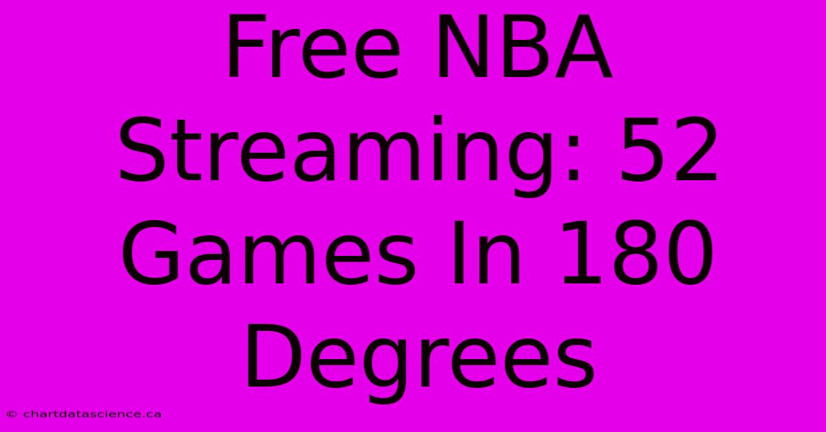 Free NBA Streaming: 52 Games In 180 Degrees