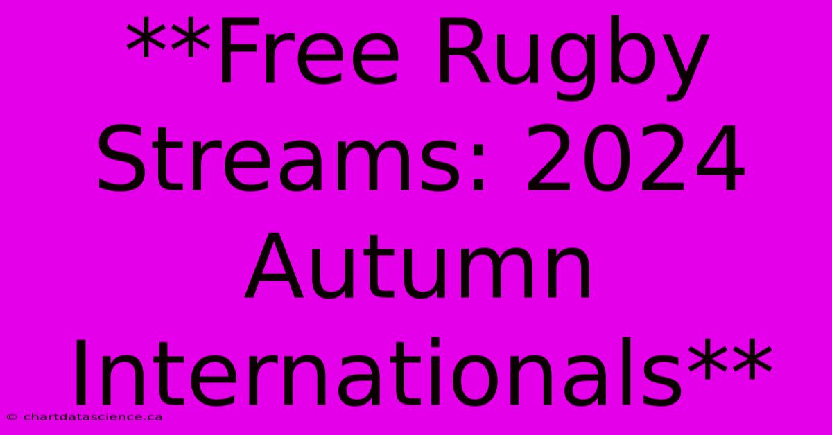 **Free Rugby Streams: 2024 Autumn Internationals** 