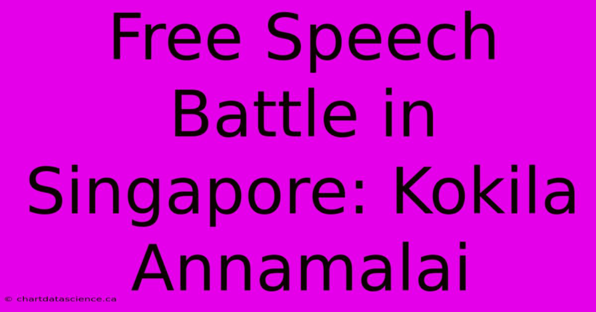 Free Speech Battle In Singapore: Kokila Annamalai