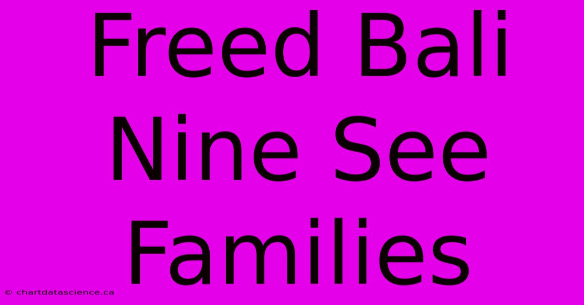 Freed Bali Nine See Families