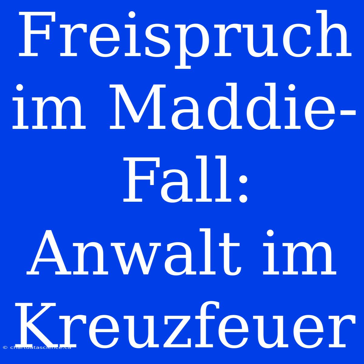 Freispruch Im Maddie-Fall: Anwalt Im Kreuzfeuer