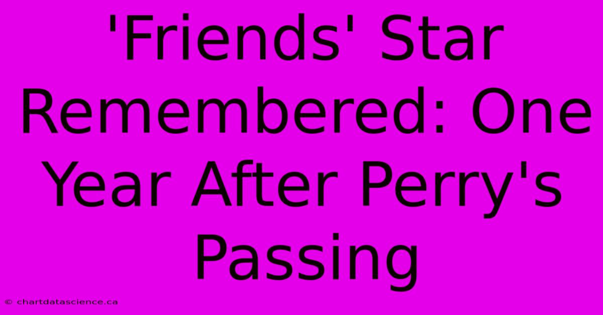 'Friends' Star Remembered: One Year After Perry's Passing