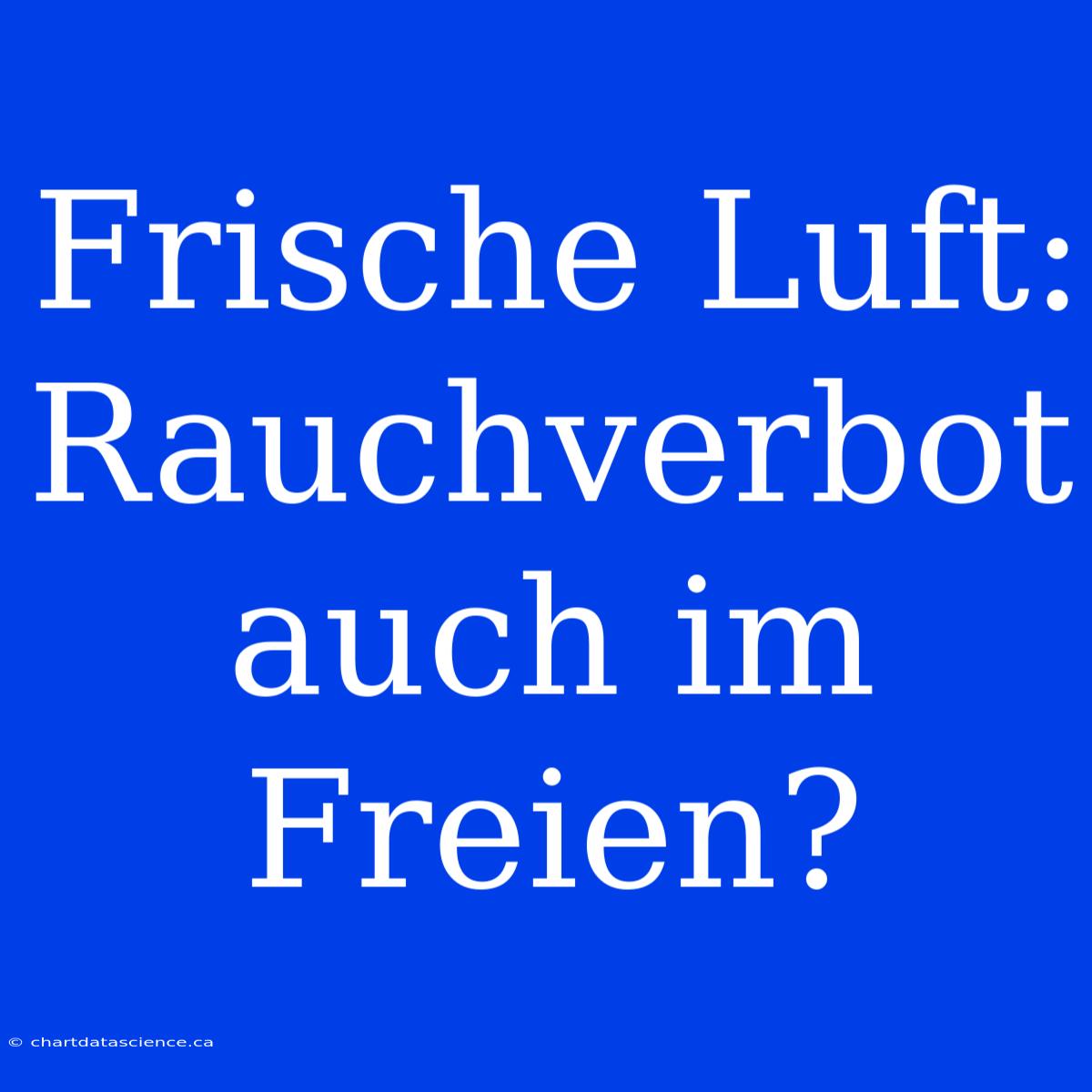 Frische Luft: Rauchverbot Auch Im Freien?