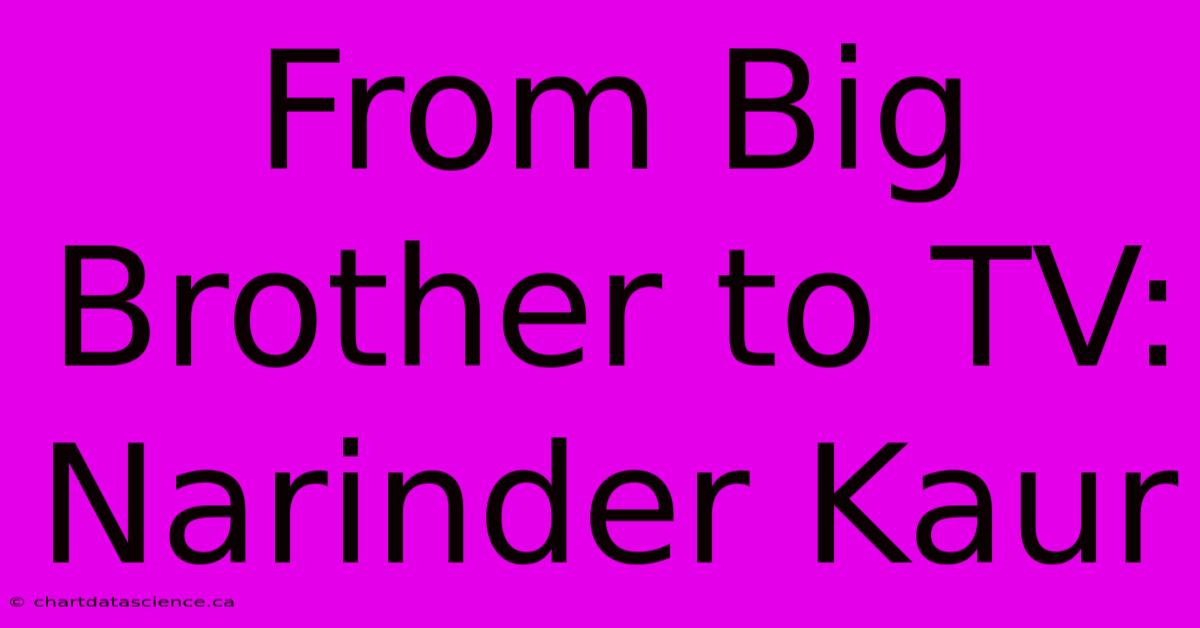 From Big Brother To TV: Narinder Kaur