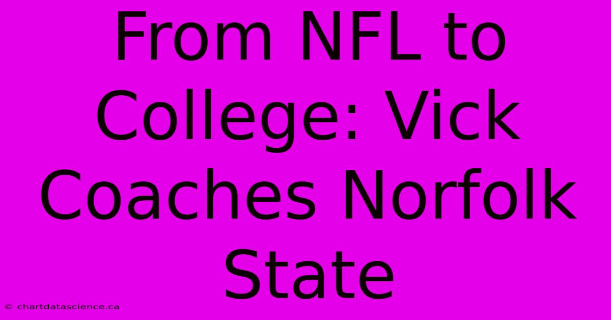 From NFL To College: Vick Coaches Norfolk State