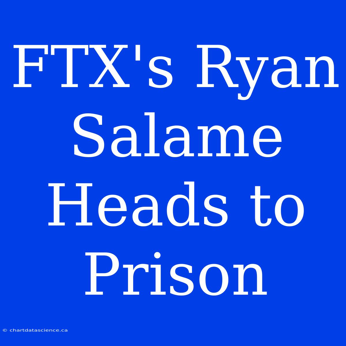 FTX's Ryan Salame Heads To Prison