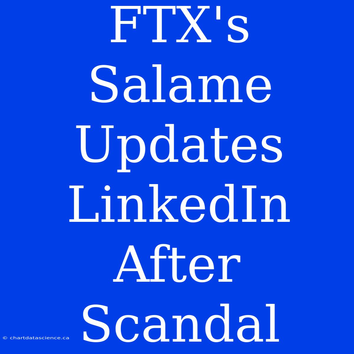 FTX's Salame Updates LinkedIn After Scandal