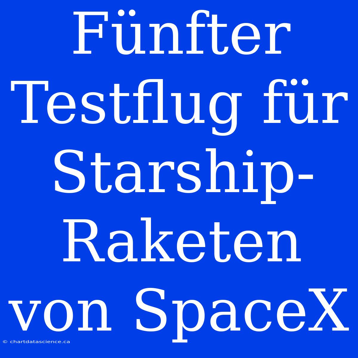 Fünfter Testflug Für Starship-Raketen Von SpaceX