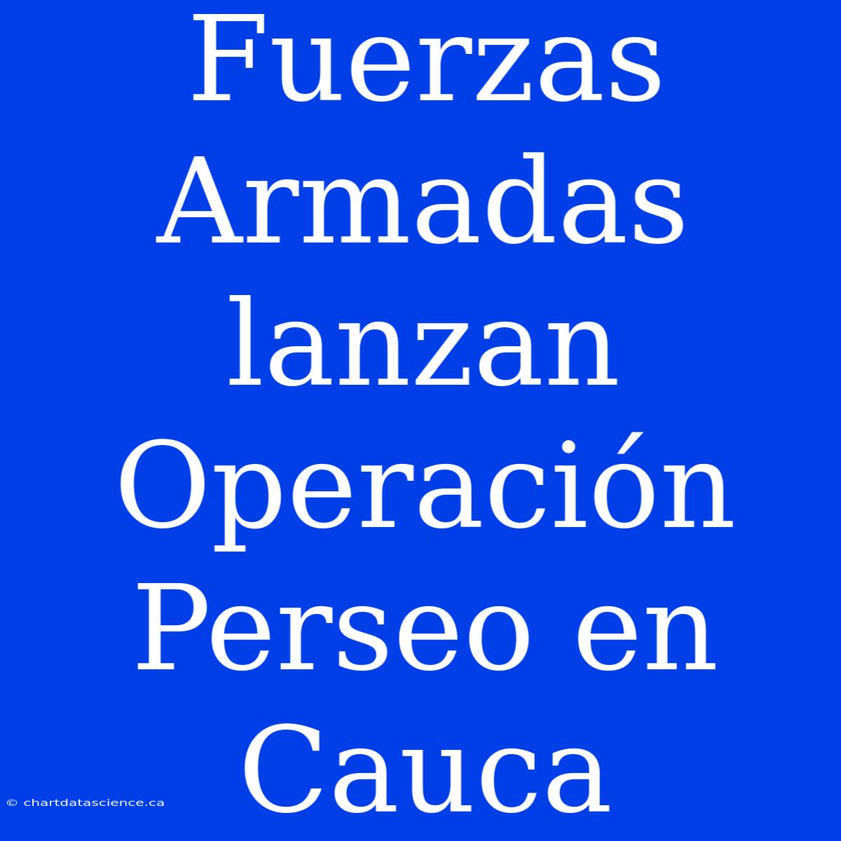 Fuerzas Armadas Lanzan Operación Perseo En Cauca