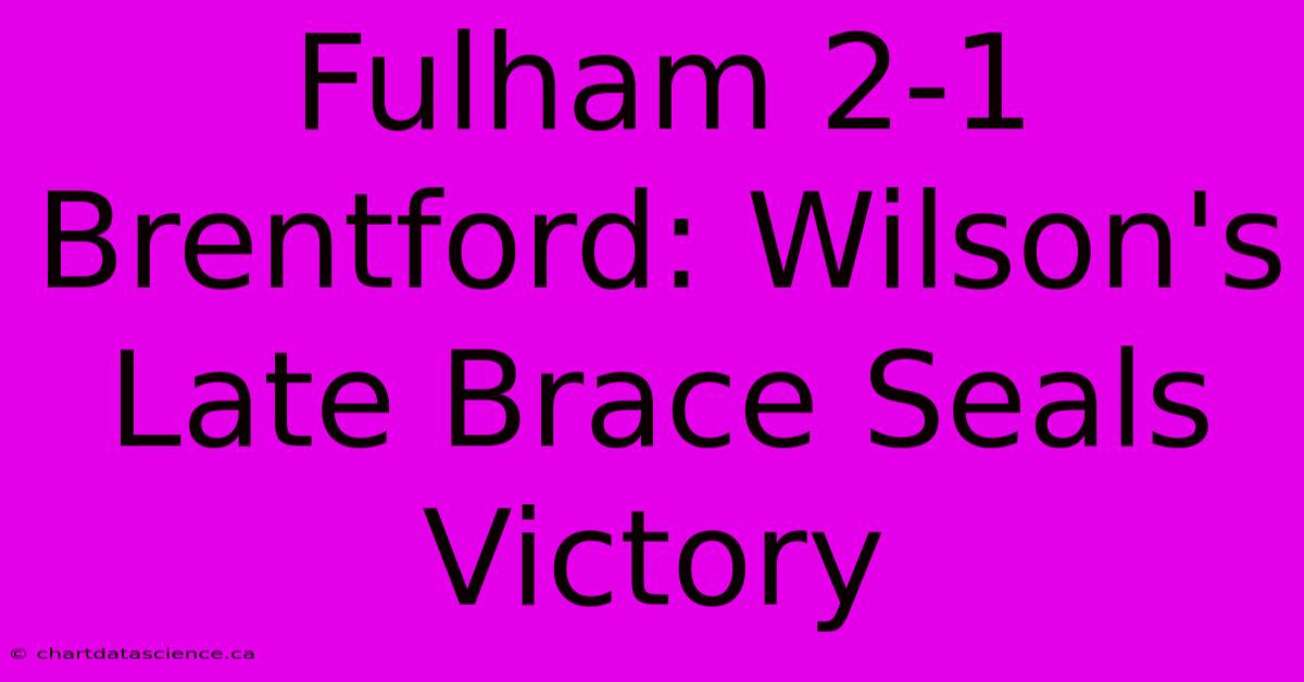 Fulham 2-1 Brentford: Wilson's Late Brace Seals Victory