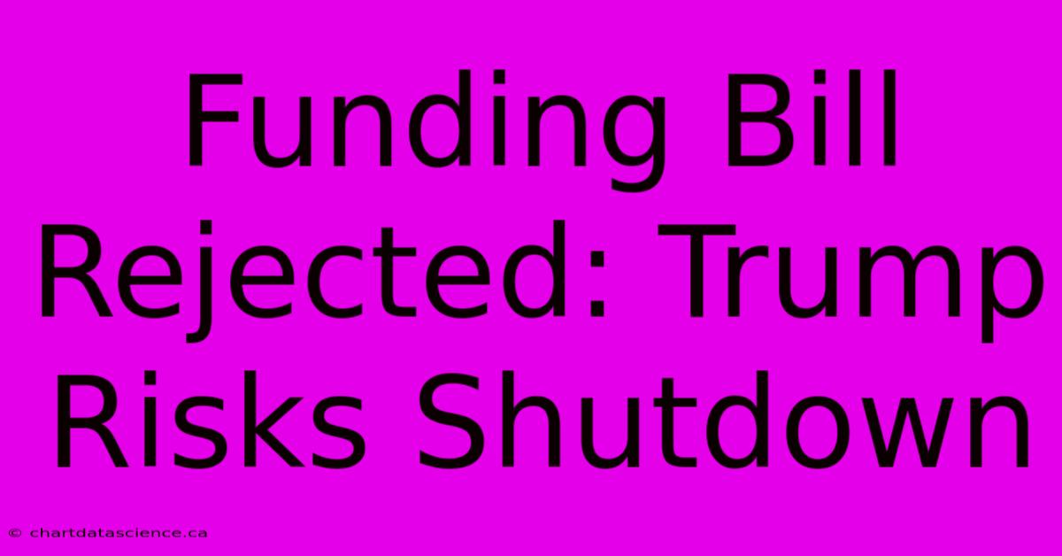 Funding Bill Rejected: Trump Risks Shutdown