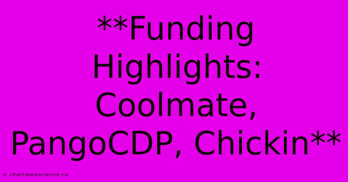 **Funding Highlights: Coolmate, PangoCDP, Chickin**