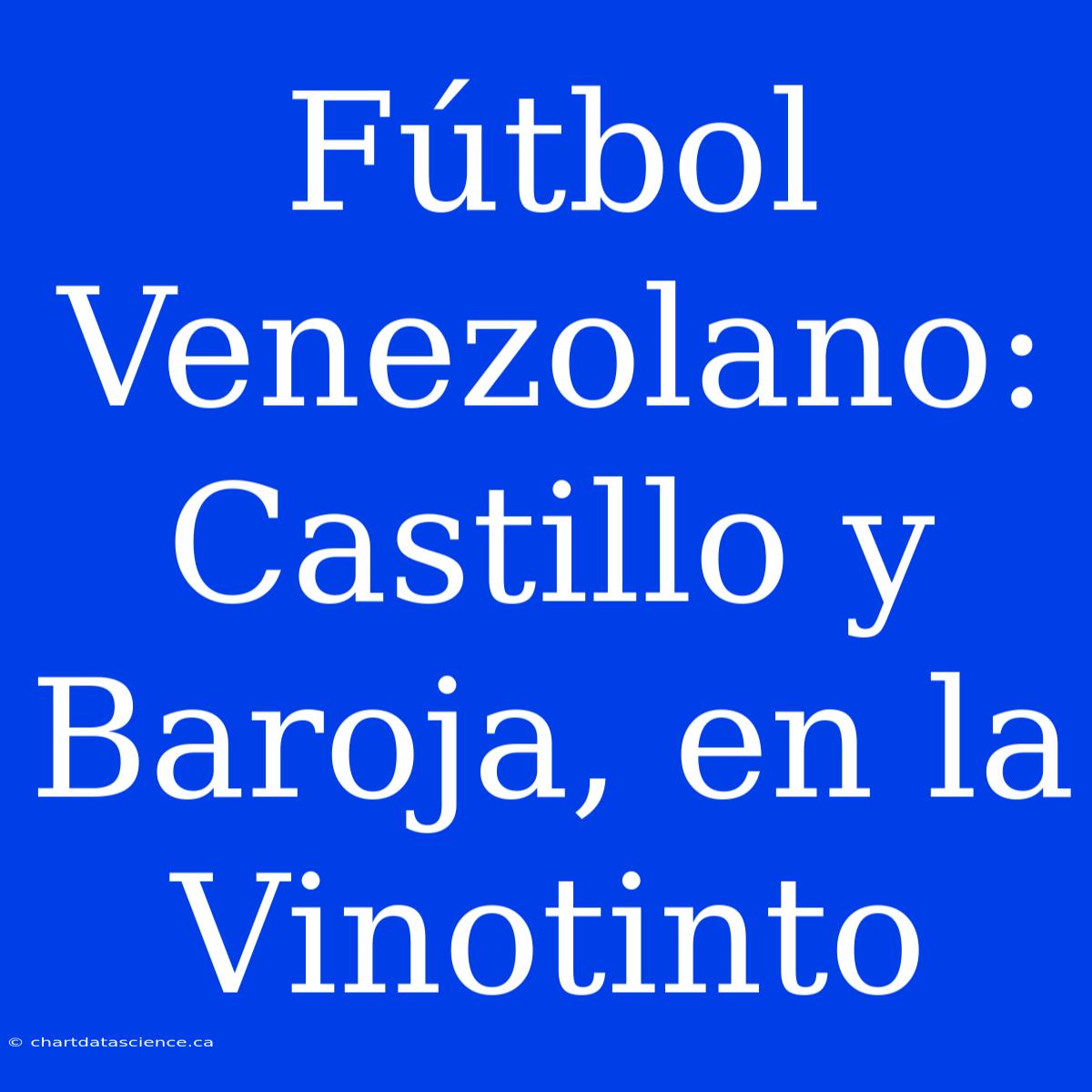 Fútbol Venezolano: Castillo Y Baroja, En La Vinotinto