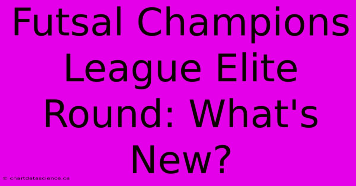 Futsal Champions League Elite Round: What's New?