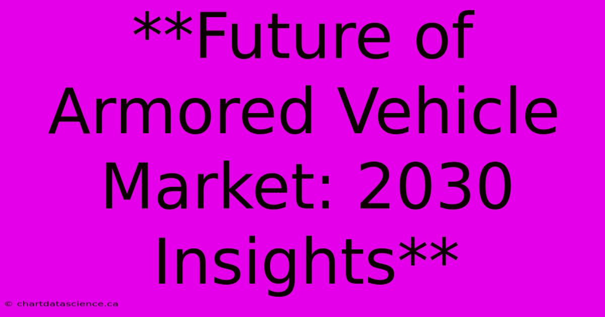 **Future Of Armored Vehicle Market: 2030 Insights** 