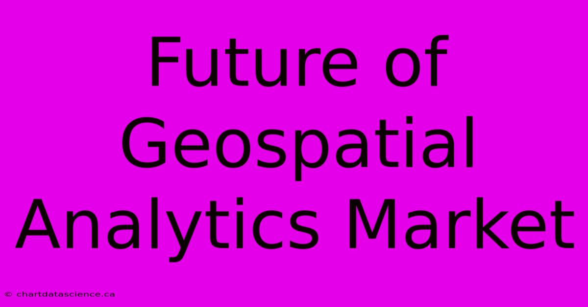 Future Of Geospatial Analytics Market