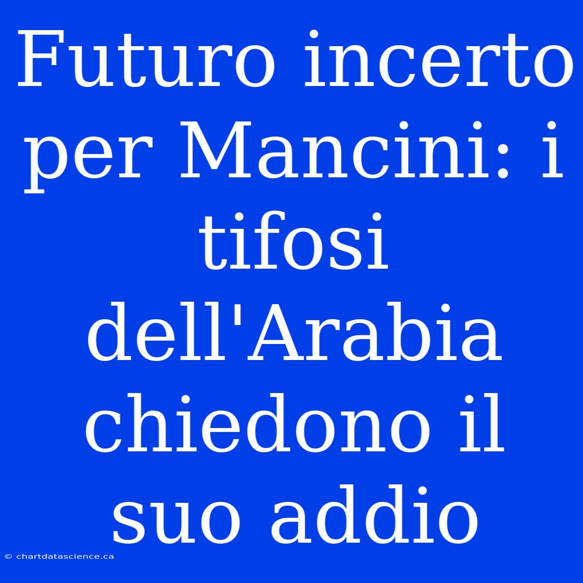 Futuro Incerto Per Mancini: I Tifosi Dell'Arabia Chiedono Il Suo Addio