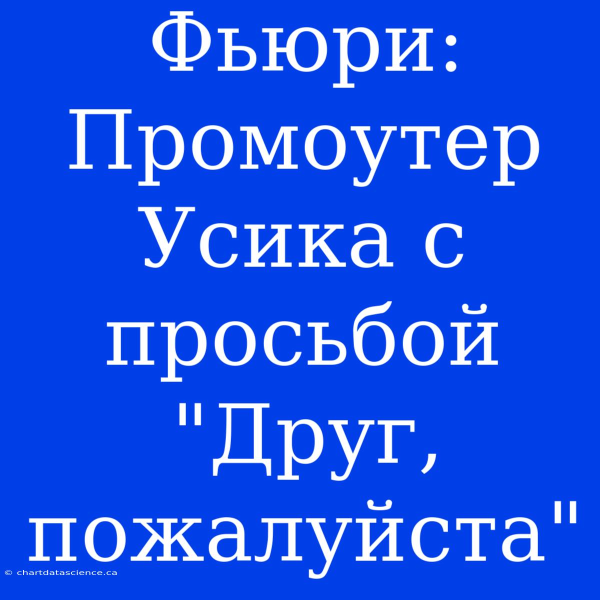 Фьюри: Промоутер Усика С Просьбой 