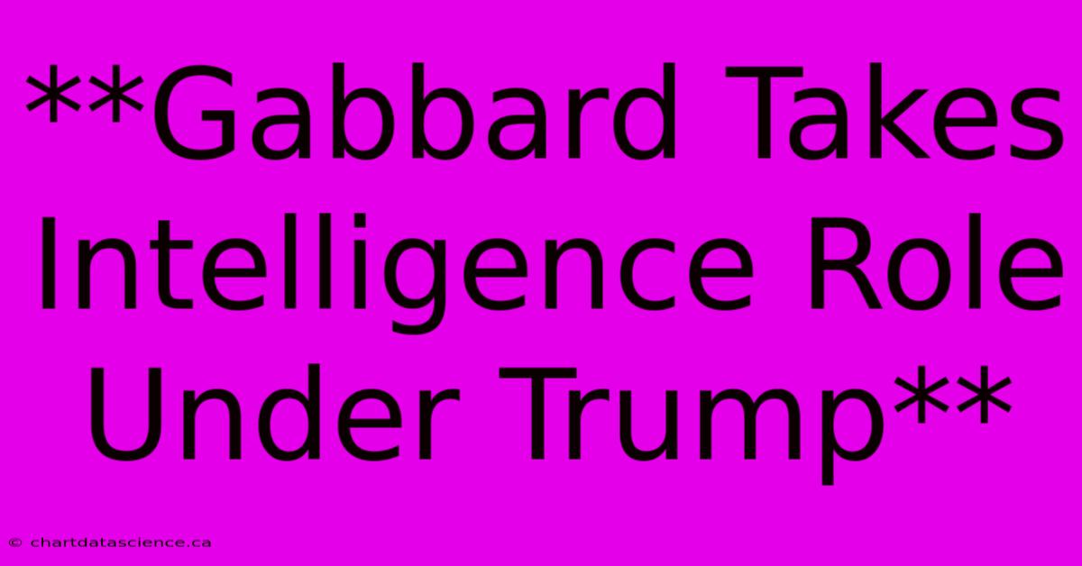 **Gabbard Takes Intelligence Role Under Trump**