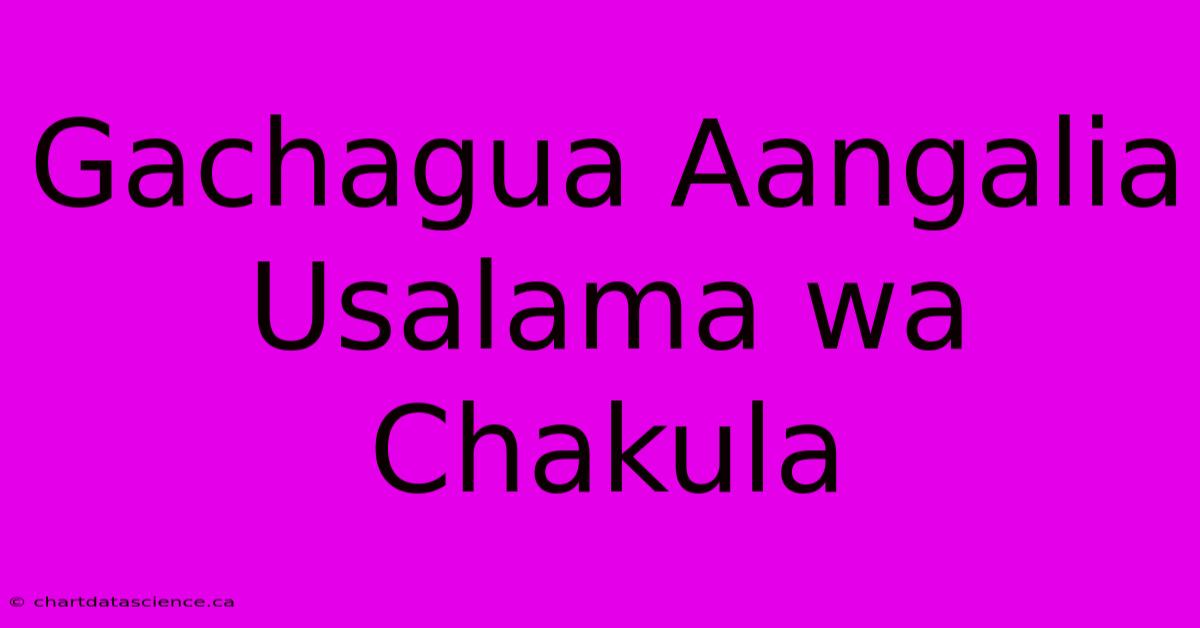 Gachagua Aangalia Usalama Wa Chakula