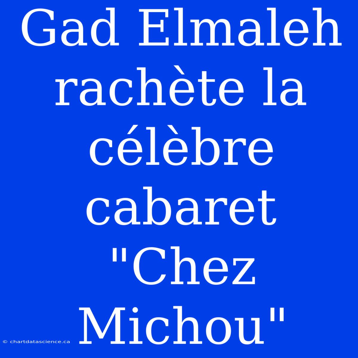 Gad Elmaleh Rachète La Célèbre Cabaret 