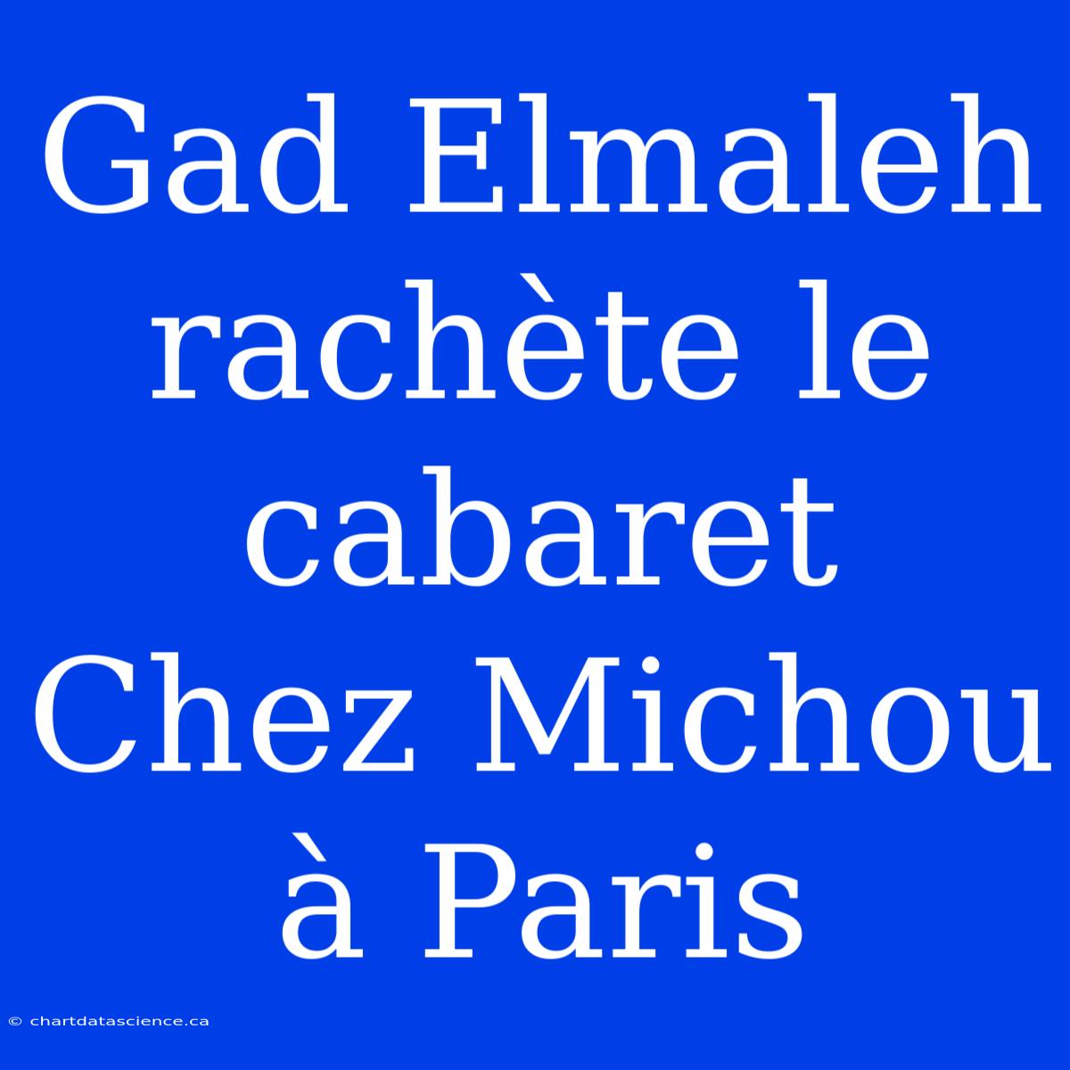 Gad Elmaleh Rachète Le Cabaret Chez Michou À Paris