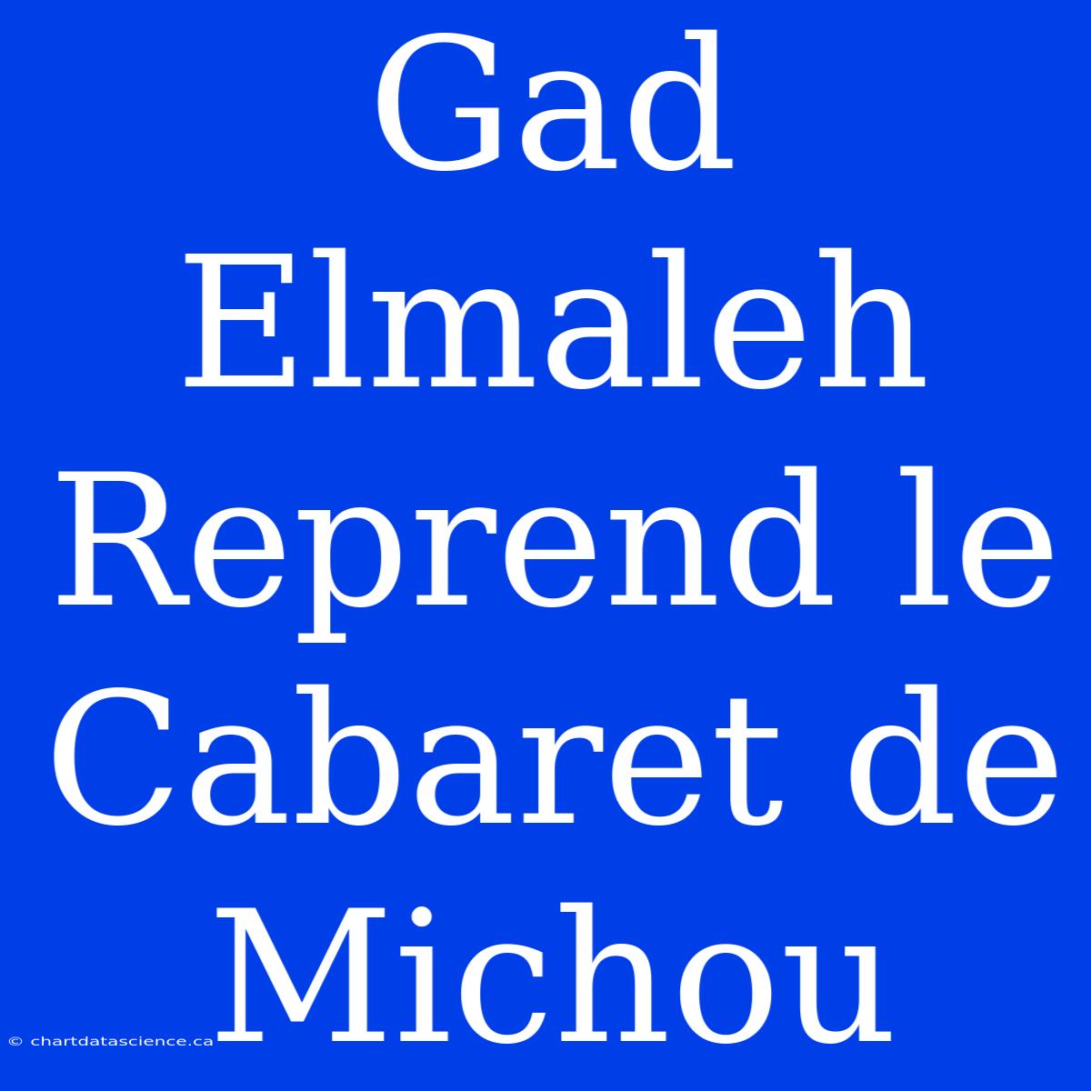 Gad Elmaleh Reprend Le Cabaret De Michou