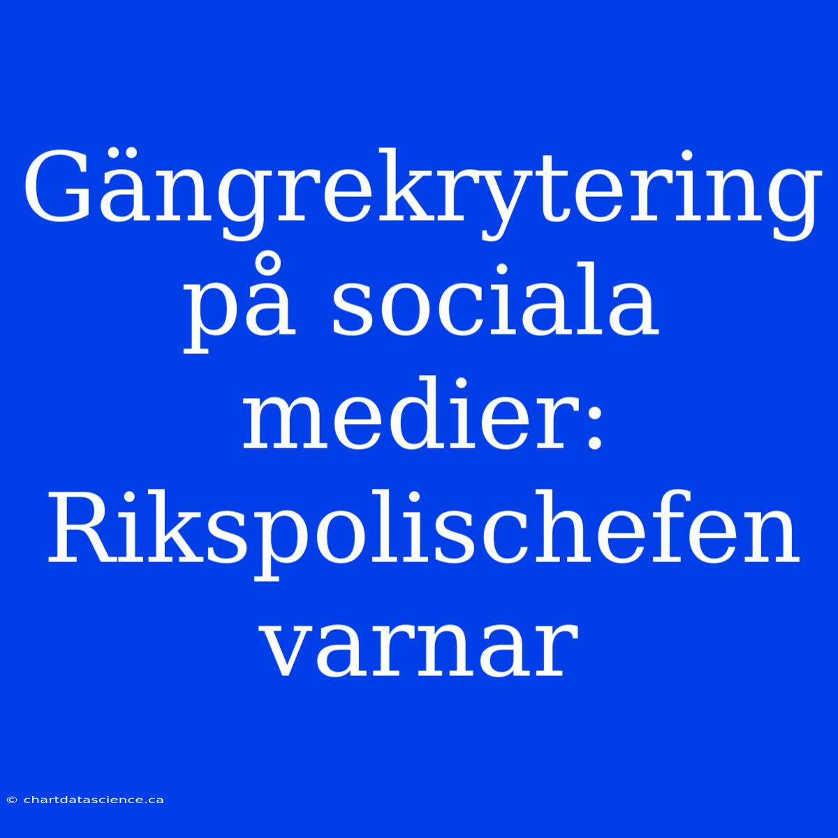 Gängrekrytering På Sociala Medier: Rikspolischefen Varnar