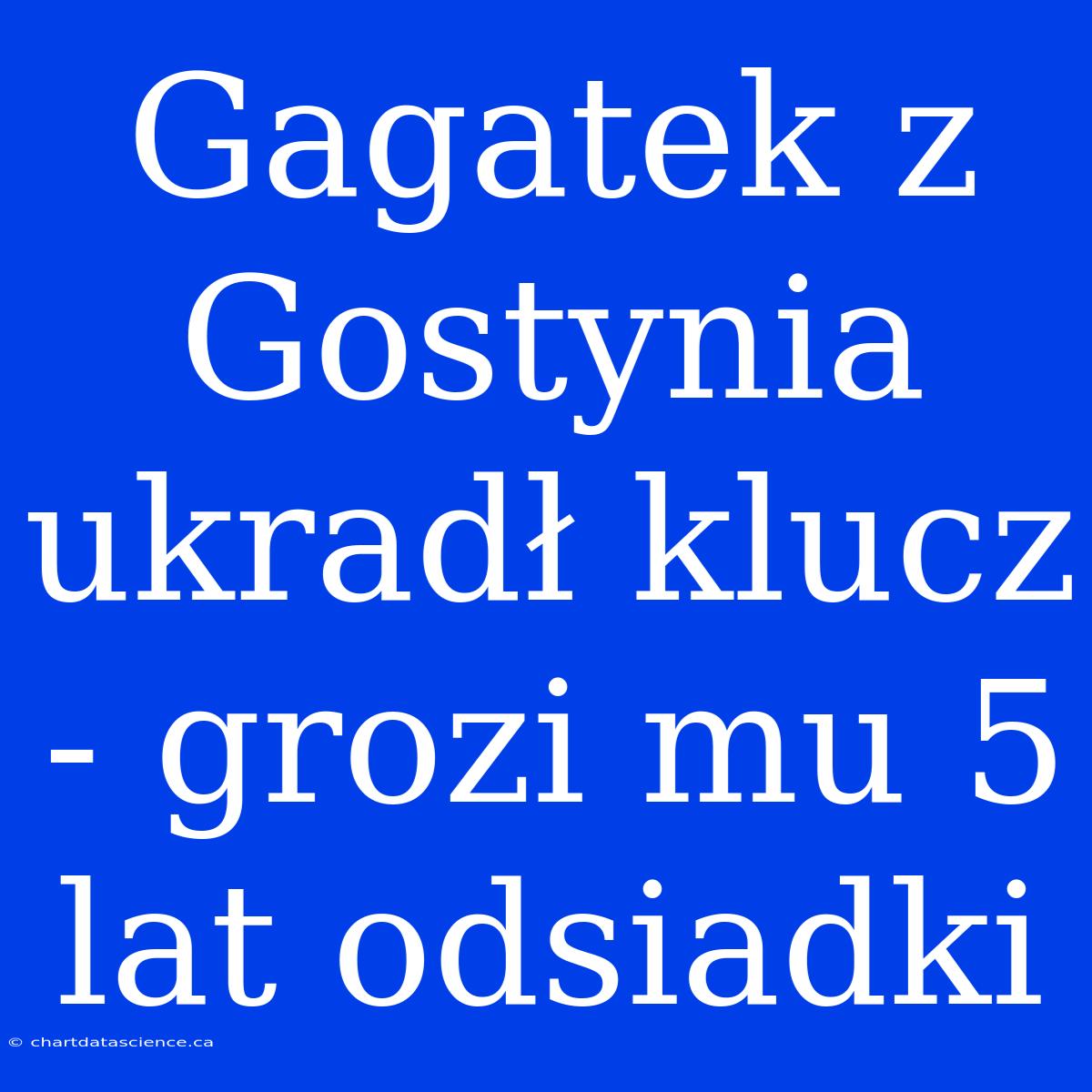 Gagatek Z Gostynia Ukradł Klucz - Grozi Mu 5 Lat Odsiadki