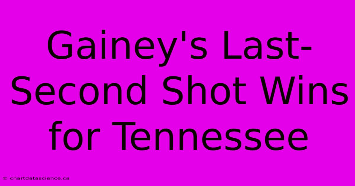 Gainey's Last-Second Shot Wins For Tennessee