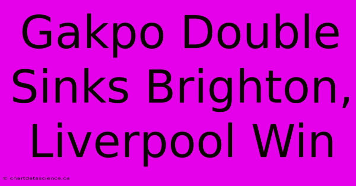 Gakpo Double Sinks Brighton, Liverpool Win