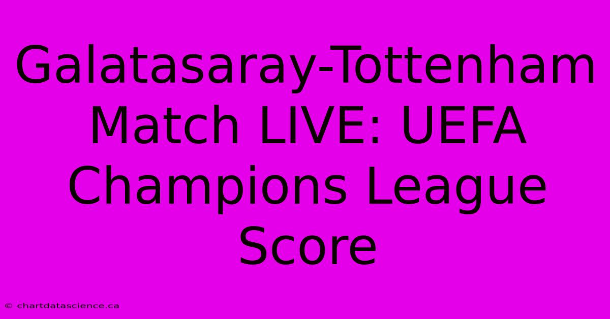 Galatasaray-Tottenham Match LIVE: UEFA Champions League Score