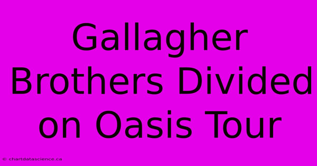 Gallagher Brothers Divided On Oasis Tour 