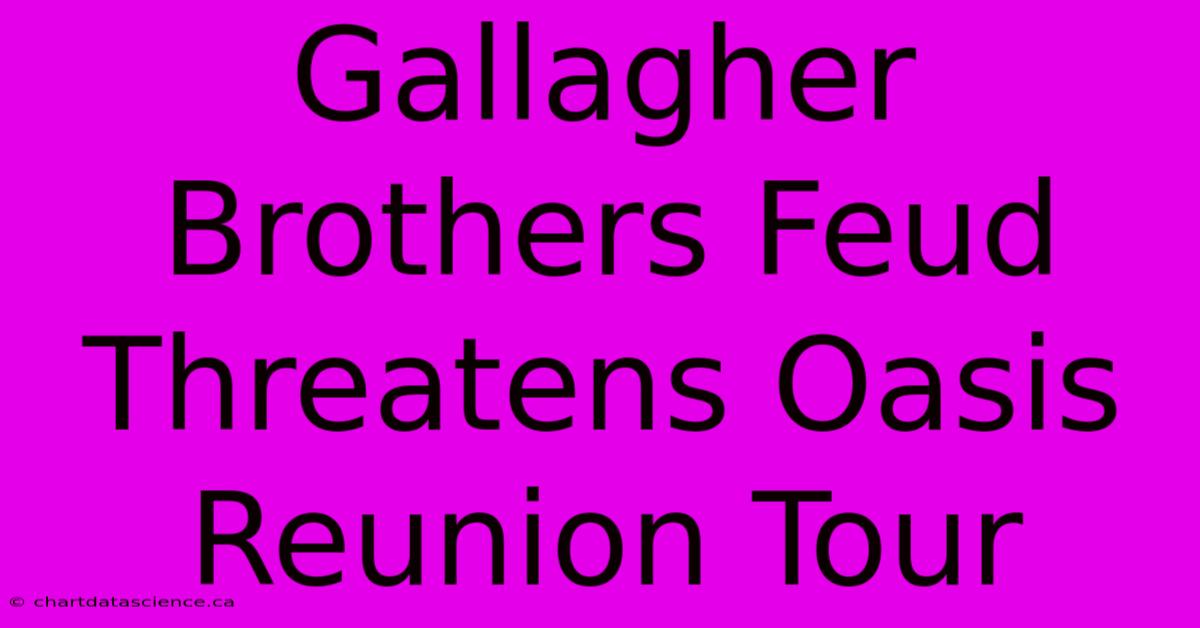 Gallagher Brothers Feud Threatens Oasis Reunion Tour