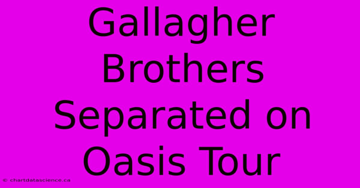 Gallagher Brothers Separated On Oasis Tour