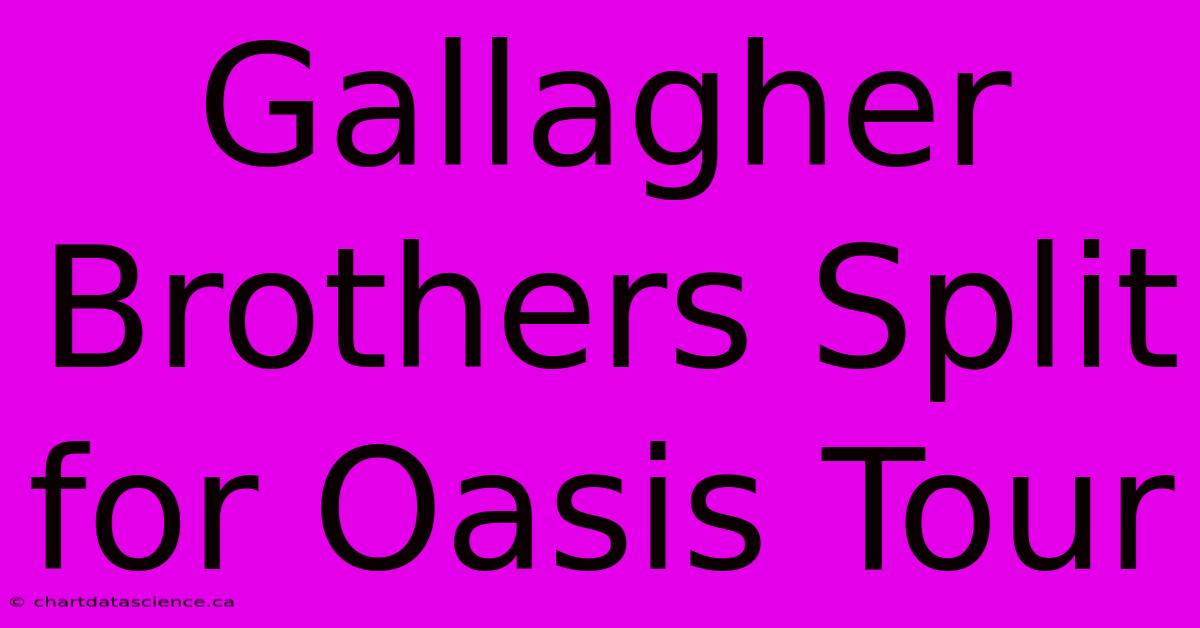 Gallagher Brothers Split For Oasis Tour