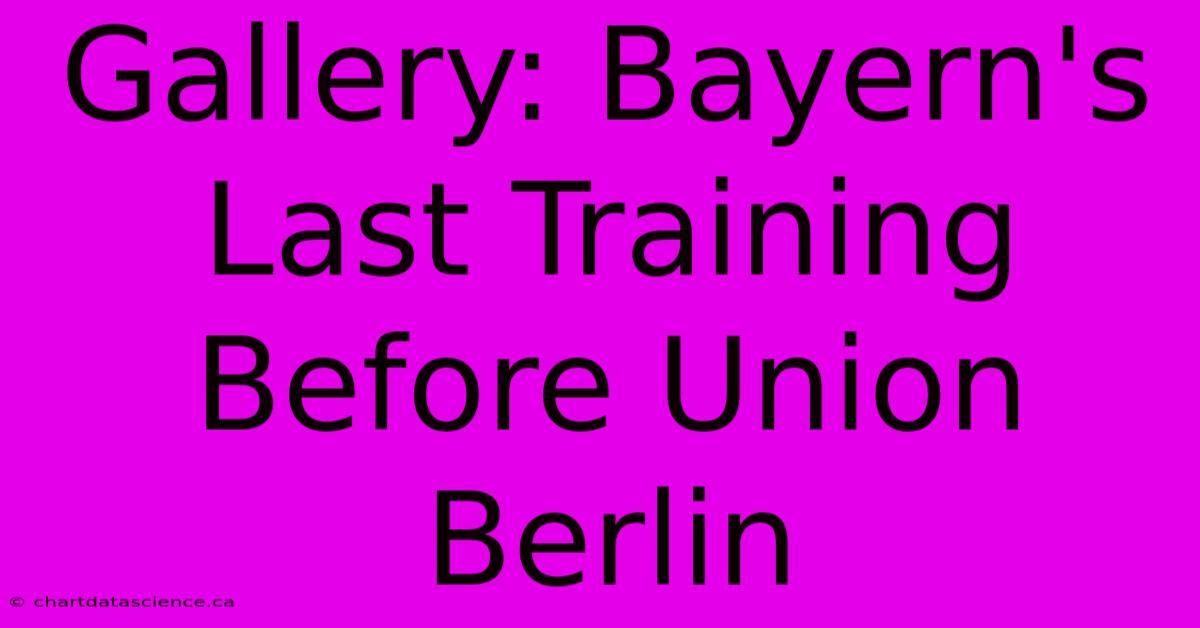 Gallery: Bayern's Last Training Before Union Berlin