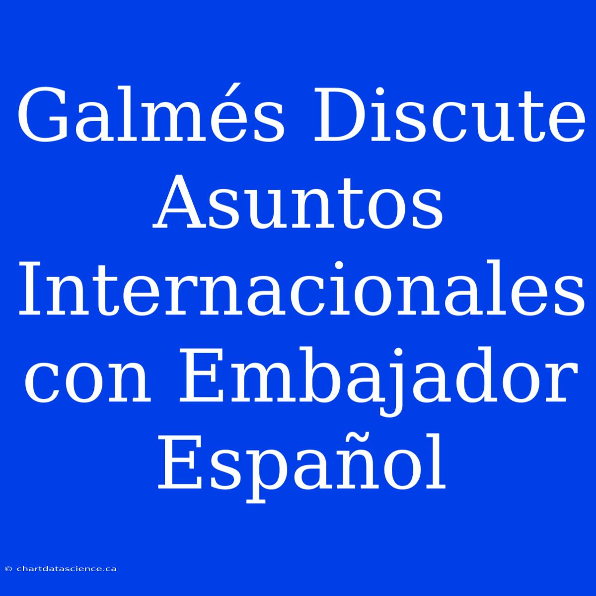 Galmés Discute Asuntos Internacionales Con Embajador Español