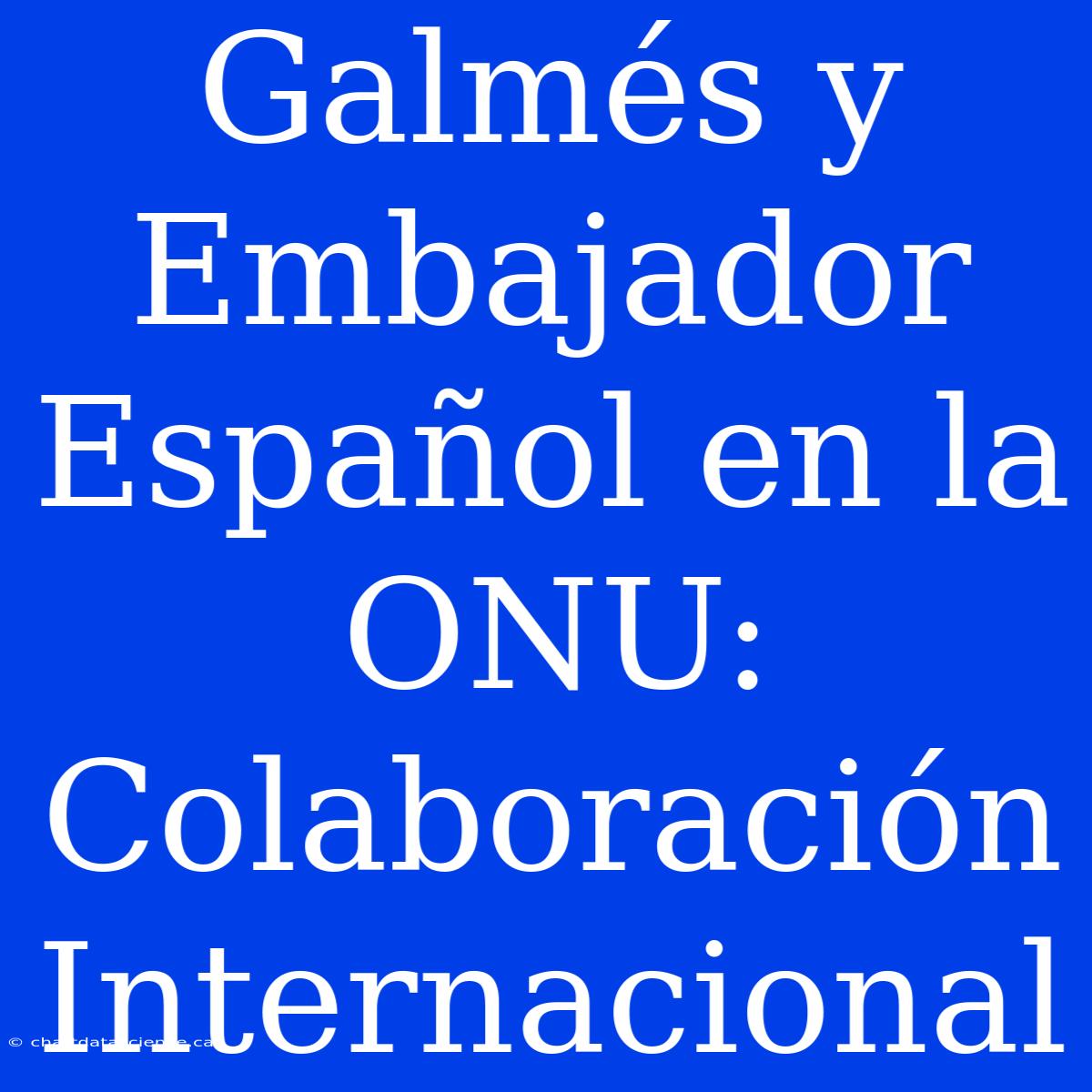 Galmés Y Embajador Español En La ONU: Colaboración Internacional