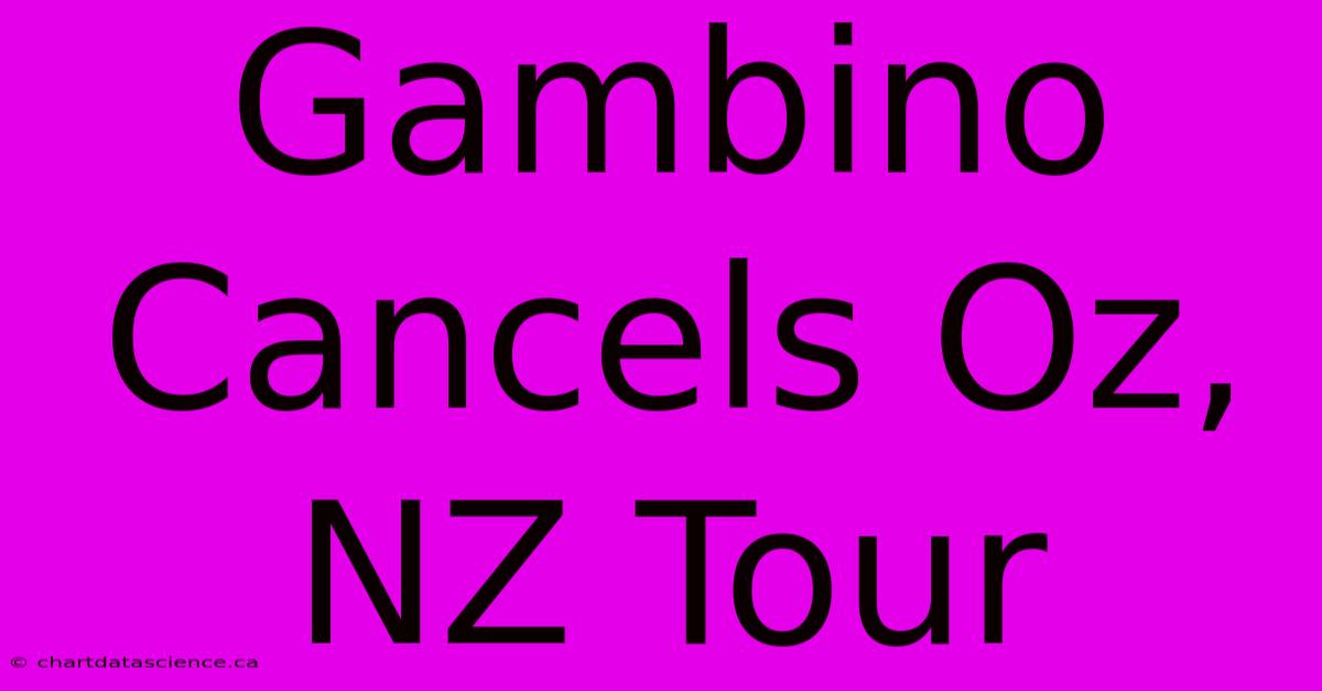 Gambino Cancels Oz, NZ Tour