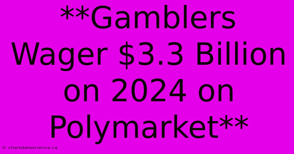 **Gamblers Wager $3.3 Billion On 2024 On Polymarket**