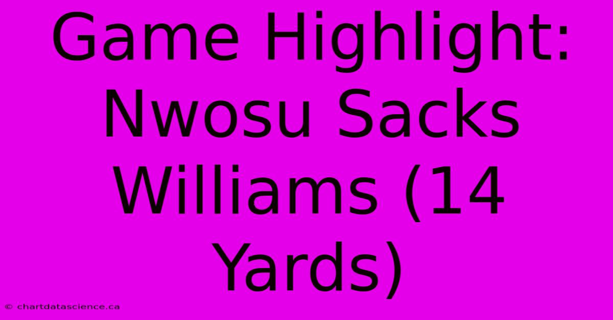 Game Highlight: Nwosu Sacks Williams (14 Yards)