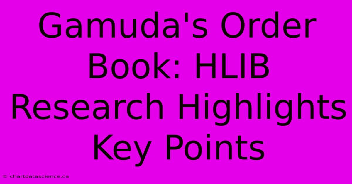 Gamuda's Order Book: HLIB Research Highlights Key Points