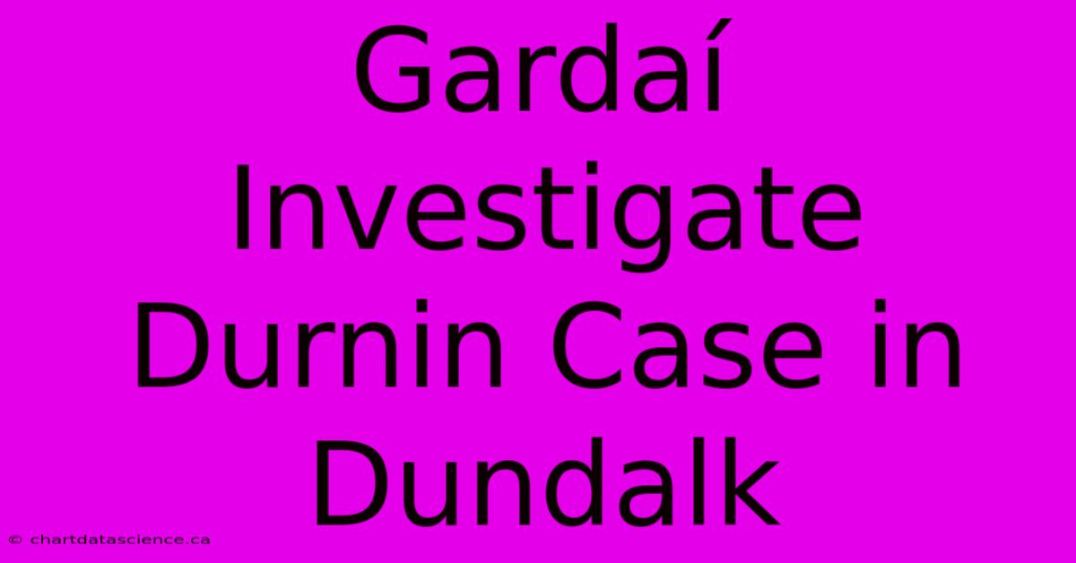 Gardaí Investigate Durnin Case In Dundalk 