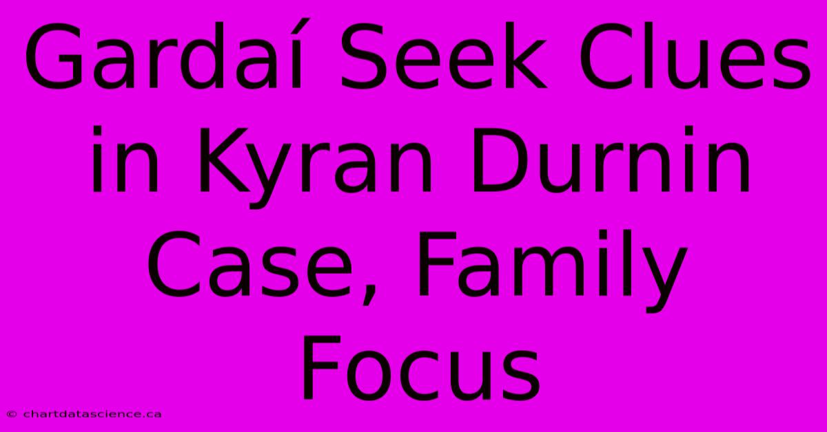 Gardaí Seek Clues In Kyran Durnin Case, Family Focus 