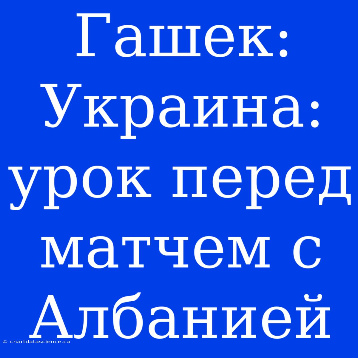 Гашек: Украина: Урок Перед Матчем С Албанией