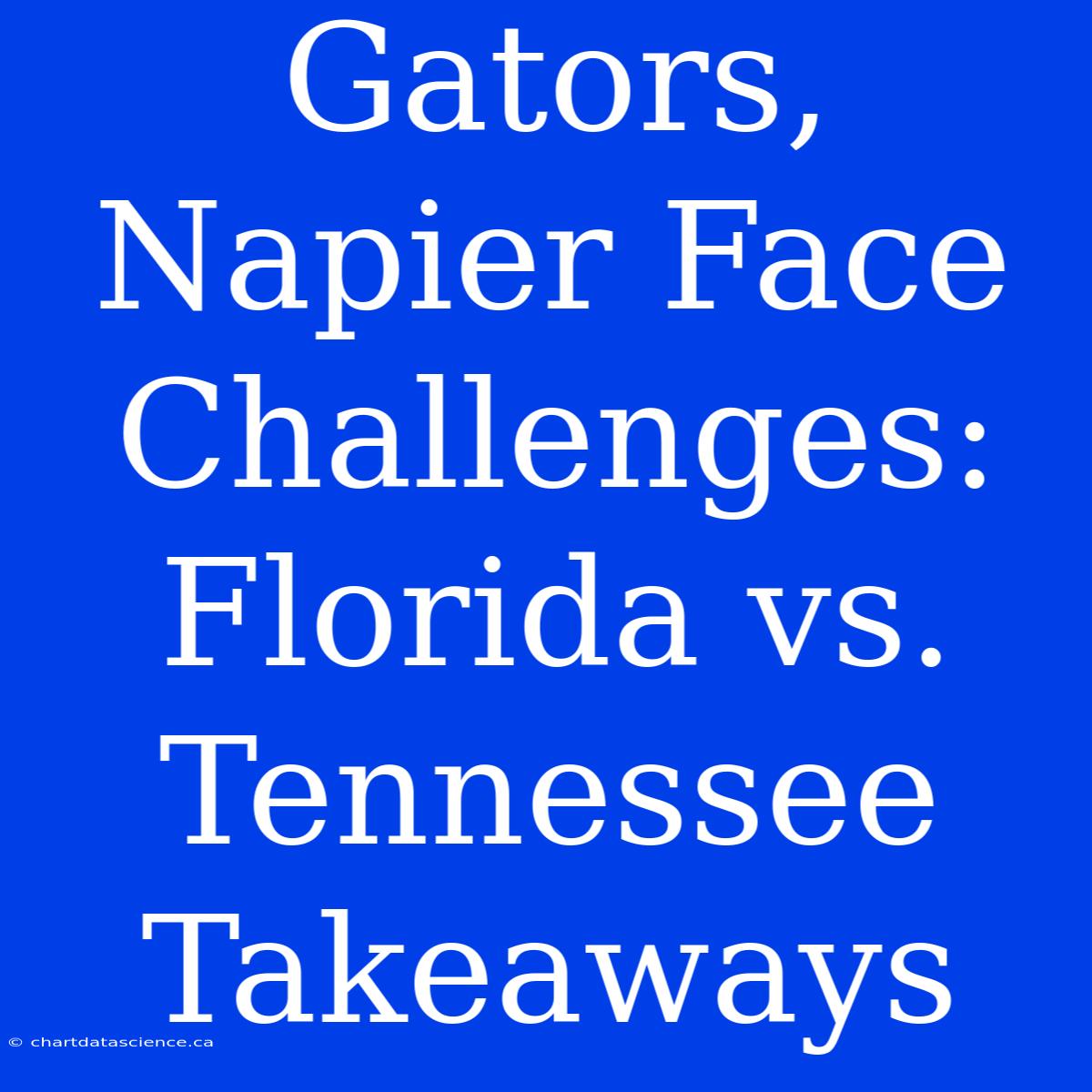 Gators, Napier Face Challenges: Florida Vs. Tennessee Takeaways