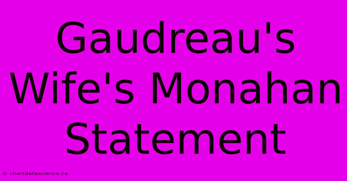 Gaudreau's Wife's Monahan Statement